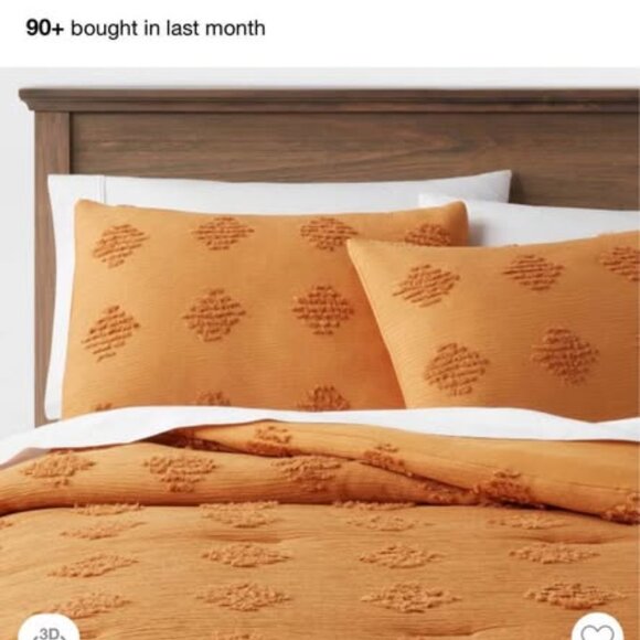 Threshold Twin XL gold comforter with 1 sham - NEW - Picture 2 of 6